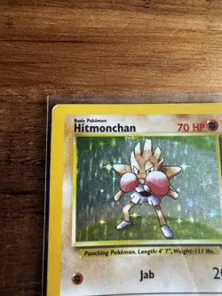 WOTC Hitmonchan Base Set 7/102 Holo Rare English 1999 70 HP Pokemon TCG Card - Image 2