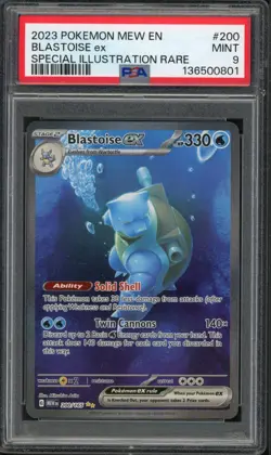 Pokemon PSA 9 Mint 151 Special Illustration Rare Blastoise EX 200/165 - Image 1