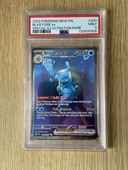 PSA 9 Pokemon TCG Blastoise EX 200/165 151 Holo Special Illustration Rare Card - Image 1