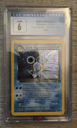 2000 Pokemon Team Rocket Unlimited Dark Blastoise #3/82 Holo CGC 6 - Image 1
