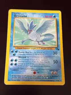 Pokemon TCG Articuno Non Holo Rare 17/62 Fossil 1999 MP - Image 1