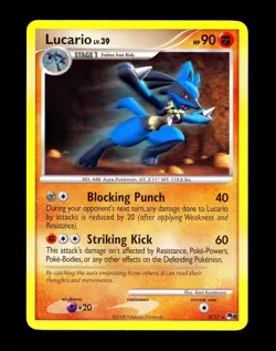 2008 Pokemon LUCARIO Promo POP SERIES 8 Edition NON HOLO Rare Card 2/17 Nintendo - Image 1