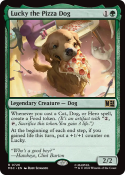 x1 Lucky the Pizza Dog R MTG Commander: Marvel Super Heroes M/NM, English - Image 1