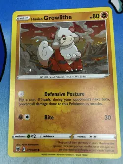 Hisuian Growlithe 070/189 Cosmos Holo Astral Radiance 2022 Pokemon Card Swirl - Image 1