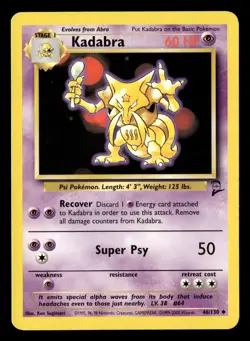 Kadabra 46/130 Uncommon Base Set 2 Pokemon Card - Image 2
