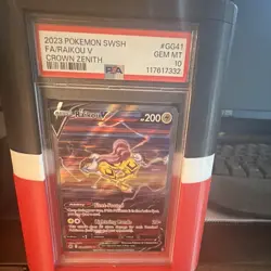 Pokemon PSA 10 Raikou V GG41/GG70 Crown Zenith Galarian Gallery Full Art Holo - Image 1