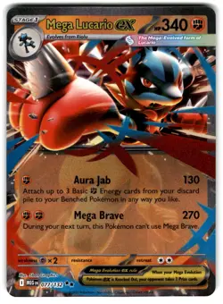 Mega Lucario ex 077/132 ME01: Mega Evolution Pokemon TCG - Image 1