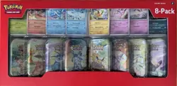 Costco Pokemon Prismatic Evolutions 8 Mini-Tins with Promo Cards Sealed 1 Box - Image 1