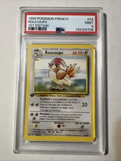 1999 Carte Pokemon Roucoups #22/102 PSA 9 Edition 1 Wizards Set de base Francais - Image 1