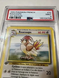 1999 Carte Pokemon Roucoups #22/102 PSA 9 Edition 1 Wizards Set de base Francais - Image 2
