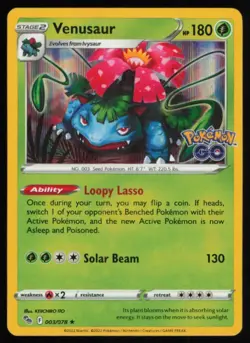 2022 Sword & Shield - Pokemon GO Venusaur Stage 2/Rare Holo #3 - Image 1