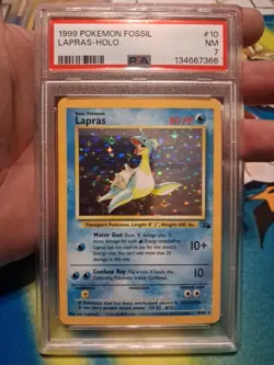 1999 Pokemon Fossil Lapras #10/62 Holo Rare Psa 7 - Image 1