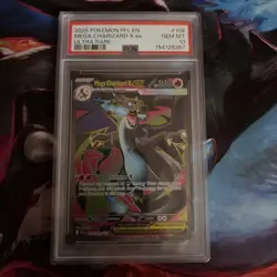 2025 Pokemon PFL EN Phantasmal Flames Mega Charizard X EX Ultra Rare #109 PSA 10 - Image 1