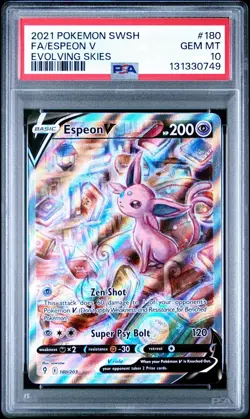 Pokemon Espeon V Evolving Skies Full Alt Art #180 PSA 10 Gem Mint - Image 2