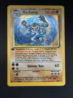 Pokemon TCG Machamp Base Set Holo Rare 1st Edition Deck Exclusive - Image 1