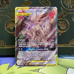 Pokemon TCG Arceus Dialga Palkia GX Card 221/236 Cosmic Eclipse Tag Team HP - Image 1
