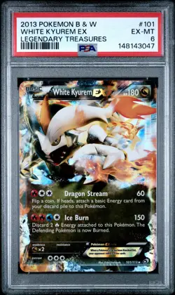 2013 POKEMON BLACK & WHITE LEGENDARY TREASURES #101 WHITE KYUREM EX PSA 6 - Image 1