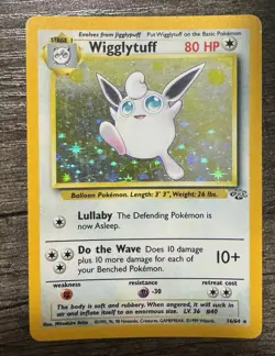 Wigglytuff 16/64 Jungle Holo Rare Unlimited Pokemon TCG English 1999 80HP Arita - Image 1