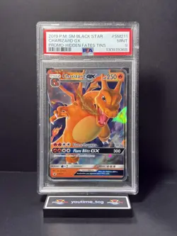 2019 Pokemon Sm Black Star Promo Hidden Fates Tins Charizard Gx #SM211 PSA 9 - Image 1