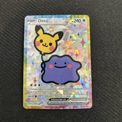 Pokemon Ditto Pikachu Special Doujin Art Starry Holo Card - Image 1
