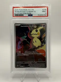Pokemon TCG Team Rocket's Mimikyu Illustration Rare Holo 238/217 PSA 9 - Image 1
