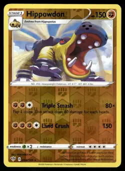 HIPPOWDON - 094/189 Rare Darkness Ablaze Pokemon Reverse Holo NM - Image 1