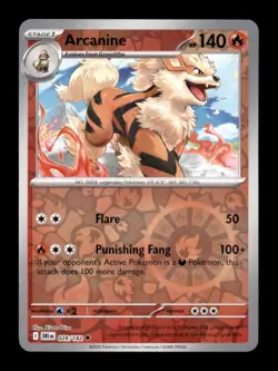 ARCANINE 028/182 UC DESTINED RIVALS POKEMON REVERSE HOLO NM/M - Image 1