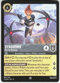 Syndrome Out for Revenge 172/204 Wilds Unknown Disney Lorcana - Image 1