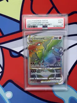 Pokemon TCG Charizard VSTAR Rainbow Secret Rare Card (SWSH) PSA 9 English - Image 1