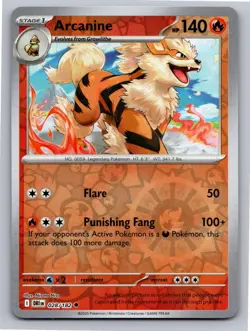 Arcanine 028/182 Uncommon Destined Rivals Pokemon Reverse Holo Near Mint - Image 1
