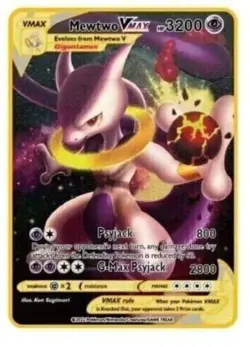 Pokemon Cards Mewtwo VMAX TCG Metal Pokemon Card 3200 HP NEW - Image 1