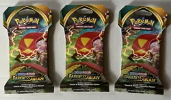 Pokemon Sword & Shield Darkness Ablaze Sleeved Booster Pack 3x 🔥🔥 - Image 1