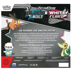 Pokemon TCG SV10.5 Black Bolt & White Flare Unova Poster Collection Box Sealed - Image 3