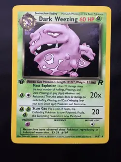 Pokemon Card 1st Edition Dark Weezing 14/82 Team Rocket Holo Excellent - Image 1