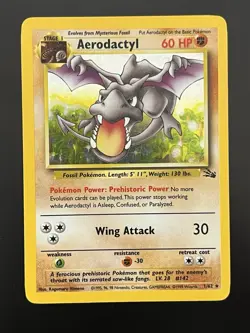 Aerodactyl (1/62) Fossil - MP - Vintage - Unlimited - Holo Rare - Pokemon TCG - Image 1