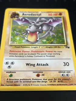 Aerodactyl (1/62) Fossil - MP - Vintage - Unlimited - Holo Rare - Pokemon TCG - Image 2