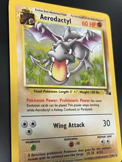 Aerodactyl (1/62) Fossil - MP - Vintage - Unlimited - Holo Rare - Pokemon TCG - Image 3