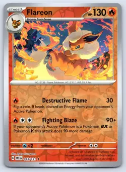 Flareon 013/131 Rare Prismatic Evolutions Pokemon Reverse Holo 2025 NM - Image 1