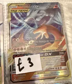 Pokemon Reshiram & Charizard GX Tag Team Fan Art Card Plz Read Description - Image 1