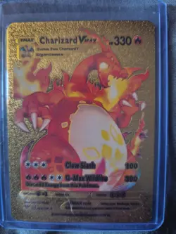 Pokemon Charizard VMAX Gold foil Collectible Card HP 330, fan art - Image 1