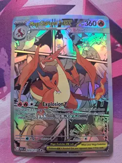 Mega Charizard Y comic strip Custom Fan Art holographic Card holo - Image 1