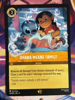 OHANA MEANS FAMILY 32/204 Legendary Disney Lorcana Winterspell Card - Image 1