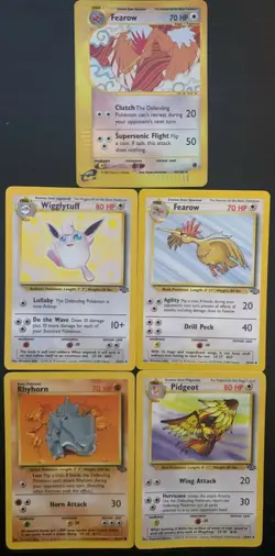 Wigglytuff Pokemon Jungle Pokemon Card 32/64 + 4 Free Pokemon Jungle Cards - Image 1