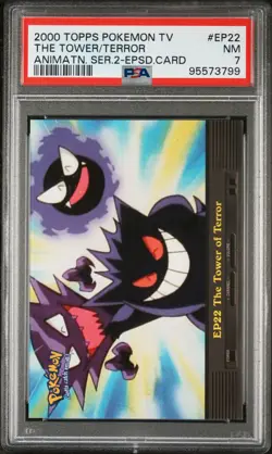 2000 TOPPS POKEMON TV ANIMATION SERIES 2 EPISODE CARDS THE TOWER OF TERROR PSA 7 - Image 1