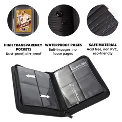 TopLoader Binder 4 Pocket, Top Loader Binder Holds 128 Cards, Trading Card Bi... - Image 5