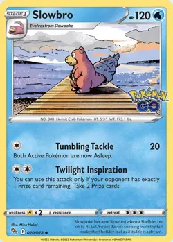 Pokemon Card SLOWBRO Uncommon 20/78 POKEMON GO *MINT* - Image 1