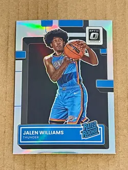 2022-23 NBA DONRUSS OPTIC SILVER HOLO PRIZM JALEN WILLIAMS ROOKIE THUNDER #235 - Image 1