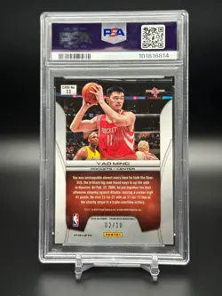 Yao Ming 2023 Panini Prizm Deca Brilliance #11 Gold /10 PSA 9 RARE CARD - Image 2