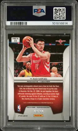 Yao Ming 2023 Panini Prizm Deca Brilliance #11 Gold /10 PSA 9 RARE CARD - Image 4