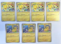 PIKACHU 2024 (#190) 2025 (#225) POKEMON PROMO WORLD CHAMPIONSHIPS LOT X7 - Image 1